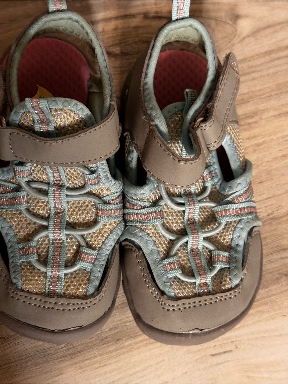 Koala Kids Brown and Mint Closed-Toe Kids Sandals